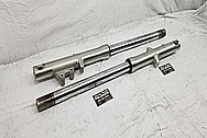 Motorcycle Aluminum Lower Forks BEFORE Chrome-Like Metal Polishing and Buffing Services / Restoration Services - Aluminum Polishing