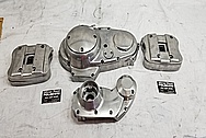 Harley Davidson Aluminum Motorcycle Parts BEFORE Chrome-Like Metal Polishing and Buffing Services - Aluminum Polishing Services