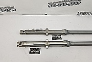 Motorcycle Aluminum Fork Legs BEFORE Chrome-Like Metal Polishing and Buffing Services - Aluminum Polishing 