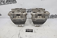 Harley Davidson Aluminum Cylinder Heads BEFORE Chrome-Like Metal Polishing and Buffing Services / Restoration Services - Aluminum Polishing