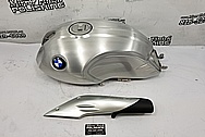 BMW Nine-T Motorcycle Aluminum Tank and Cover Piece BEFORE Chrome-Like Metal Polishing and Buffing Services / Restoration Services - Aluminum Polishing - Motorcycle Polishing