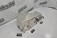 Moroso Aluminum Oil Pan BEFORE Chrome-Like Metal Polishing and Buffing Services - Aluminum Polishing - Oil Pan Polishing