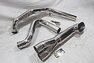 Custom Stainless Steel Motorcycle Pipes AFTER Chrome-Like Metal Polishing and Buffing Services / Restoration Services