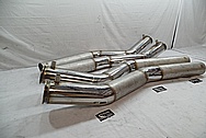 Stainless Steel Boat Exhaust Pipes BEFORE Chrome-Like Metal Polishing - Stainless Steel Polishing 