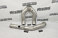 Aluminum Turbo Pressure Piping BEFORE Chrome-Like Metal Polishing and Buffing Services