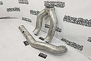 Aluminum Turbo Pressure Piping BEFORE Chrome-Like Metal Polishing and Buffing Services