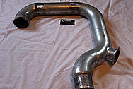 Ford Mustang Aluminum Engine Pipe AND Flange BEFORE Chrome-Like Metal Polishing and Buffing Services