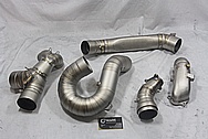 Titanium Motorcycle Racing Pipes BEFORE Chrome-Like Metal Polishing and Buffing Services / Restoration Services