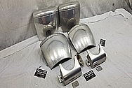 Brunswick Aluminum Pool Table Corner Pockets and Side Pockets BEFORE Chrome-Like Metal Polishing and Buffing Services - Aluminum Polishing
