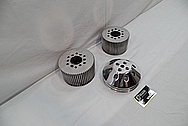 Aluminum V8 Engine Supercharger Pulleys AFTER Chrome-Like Metal Polishing and Buffing Services / Restoration Services