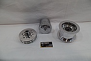 Aluminum V8 Engine Supercharger Pulleys AFTER Chrome-Like Metal Polishing and Buffing Services / Restoration Services