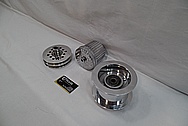 Aluminum V8 Engine Supercharger Pulleys AFTER Chrome-Like Metal Polishing and Buffing Services / Restoration Services
