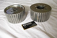 Aluminum Supercharger / Blower Pulleys BEFORE Chrome-Like Metal Polishing and Buffing Services