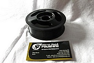 Aluminum, Black Coated Supercharger Pulley BEFORE Chrome-Like Metal Polishing and Buffing Services / Restoration Services