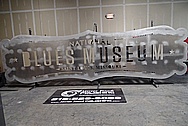 Blues National Museum Aluminum Sheet Metal Sign BEFORE Chrome-Like Metal Polishing and Buffing Services / Restoration Services