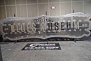 Blues National Museum Aluminum Sheet Metal Sign BEFORE Chrome-Like Metal Polishing and Buffing Services / Restoration Services