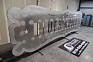 Blues National Museum Aluminum Sheet Metal Sign BEFORE Chrome-Like Metal Polishing and Buffing Services / Restoration Services