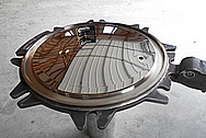 Stainless Steel Railroad / Tank Car Compartment Lids / Covers AFTER Chrome-Like Metal Polishing and Buffing Services / Restoration Services