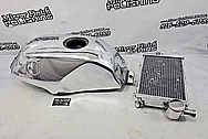 Motorcycle Aluminum Gas Tank AFTER Chrome-Like Metal Polishing and Buffing Services - Aluminum Polishing