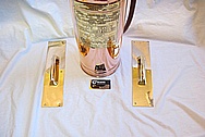 Old Brass Fire Extinguisher Tank AFTER Chrome-Like Metal Polishing and Buffing Services Plus Metal Clear Coating Services