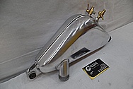 Aluminum Motorcycle Gas Tank BEFORE Chrome-Like Metal Polishing and Buffing Services / Restoration Services