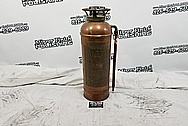 LaFrance Fire Equipment Corporation Copper Fire Extinguisher Tank BEFORE Chrome-Like Metal Polishing and Buffing Services - Copper Polishing