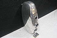 Aluminum Motorcycle Gas Tank BEFORE Chrome-Like Metal Polishing and Buffing Services / Restoration Service