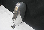 Aluminum Motorcycle Gas Tank BEFORE Chrome-Like Metal Polishing and Buffing Services / Restoration Service