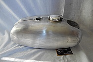 Aluminum Motorcycle Gas Tank BEFORE Chrome-Like Metal Polishing and Buffing Services / Restoration Service