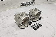 Aluminum Twin Throttle Bodies BEFORE Chrome-Like Metal Polishing - Aluminum Polishing - Throttle Body Polishing