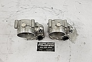 Aluminum Twin Throttle Bodies BEFORE Chrome-Like Metal Polishing - Aluminum Polishing - Throttle Body Polishing