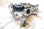 Dodge Challenger 6.1L Hemi Engine Aluminum Timing Cover AFTER Chrome-Like Metal Polishing and Buffing Services