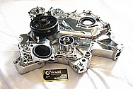 Dodge Challenger 6.1L Hemi Engine Aluminum Timing Cover AFTER Chrome-Like Metal Polishing and Buffing Services