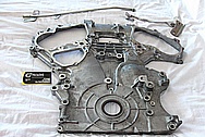 Nissan GTR Aluminum Timing Cover BEFORE Chrome-Like Metal Polishing and Buffing Services / Restoration Services 