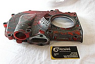 V8 Engine Aluminum Timing Cover BEFORE Chrome-Like Metal Polishing and Buffing Services / Restoration Services 