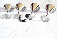 Titanium Metal Martini Glasses AFTER Chrome-Like Metal Polishing and Buffing Services