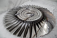 Titanium Aircraft Blades and Hub AFTER Chrome-Like Metal Polishing - Titanium Polishing Services - Aircraft Polishing Services