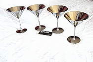 Titanium Metal Martini Glasses AFTER Chrome-Like Metal Polishing and Buffing Services