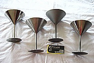 Titanium Metal Martini Glasses BEFORE Chrome-Like Metal Polishing and Buffing Services