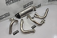 ATV Titanium Exhaust System BEFORE Chrome-Like Metal Polishing - Aluminum Polishing - Titanium Polishing Services