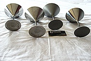 Titanium Metal Martini Glasses BEFORE Chrome-Like Metal Polishing and Buffing Services