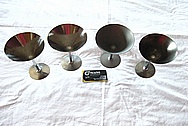 Titanium Metal Martini Glasses BEFORE Chrome-Like Metal Polishing and Buffing Services