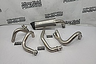 ATV Titanium Exhaust System BEFORE Chrome-Like Metal Polishing - Aluminum Polishing - Titanium Polishing Services