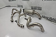 ATV Titanium Exhaust System BEFORE Chrome-Like Metal Polishing - Aluminum Polishing - Titanium Polishing Services