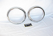1961 Plymouth Fury Steel Headlight Bezel Pieces AFTER Custom Metal Polishing and Buffing Services