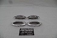 1941 Willys Coupe Aluminum Interior Trim Pieces AFTER Chrome-Like Metal Polishing - Aluminum Polishing Services 