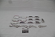 1941 Willys Coupe Aluminum Interior Trim Pieces AFTER Chrome-Like Metal Polishing - Aluminum Polishing Services 