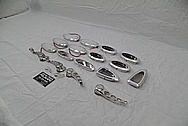 1941 Willys Coupe Aluminum Interior Trim Pieces AFTER Chrome-Like Metal Polishing - Aluminum Polishing Services 