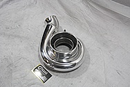 Precision Turbo & Engines 8280 Dual Ball Bearing Aluminum Turbocharger Compressor Housing AFTER Chrome-Like Metal Polishing and Buffing Services / Restoration Services