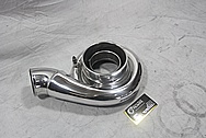Precision Turbo & Engines 8280 Dual Ball Bearing Aluminum Turbocharger Compressor Housing AFTER Chrome-Like Metal Polishing and Buffing Services / Restoration Services